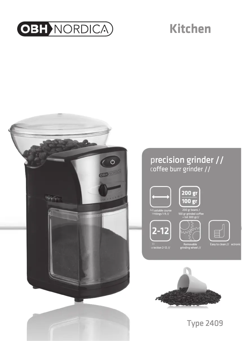 Page 1 de la notice Manuel utilisateur OBH Nordica Precision 2409