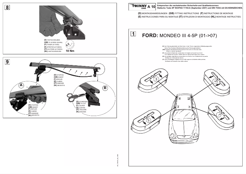Image de la première page du manuel de l'appareil A 10