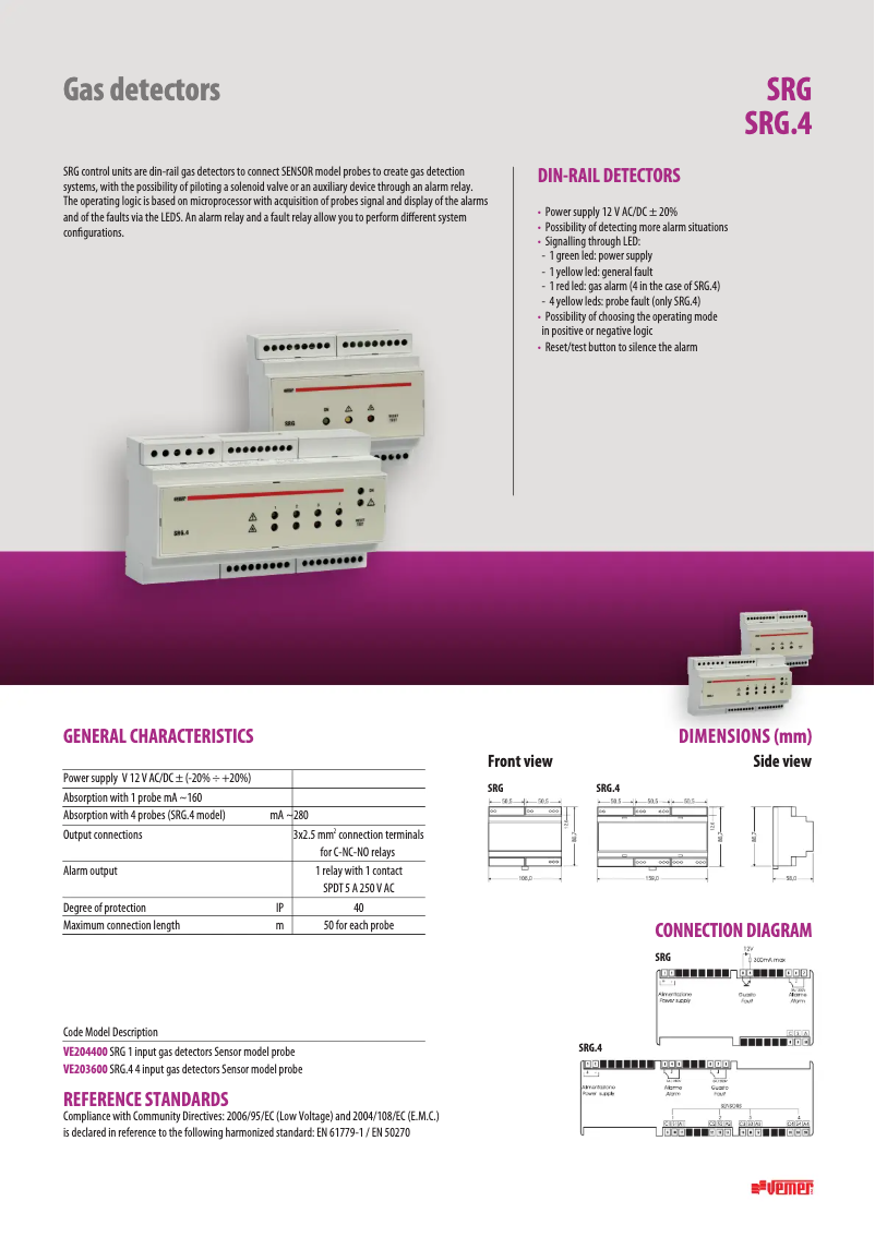 Page n°1 - Fiche technique Vemer SRG