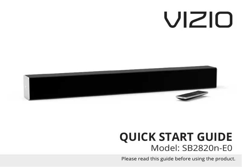 Page 1 de la notice Manuel utilisateur VIZIO SB2820n-E0