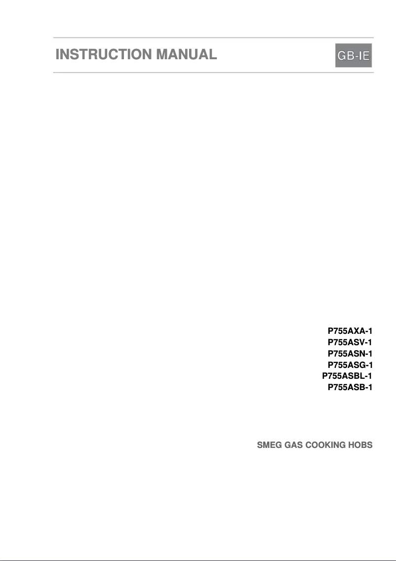 Page 1 de la notice Manuel utilisateur Smeg P755AXA-1