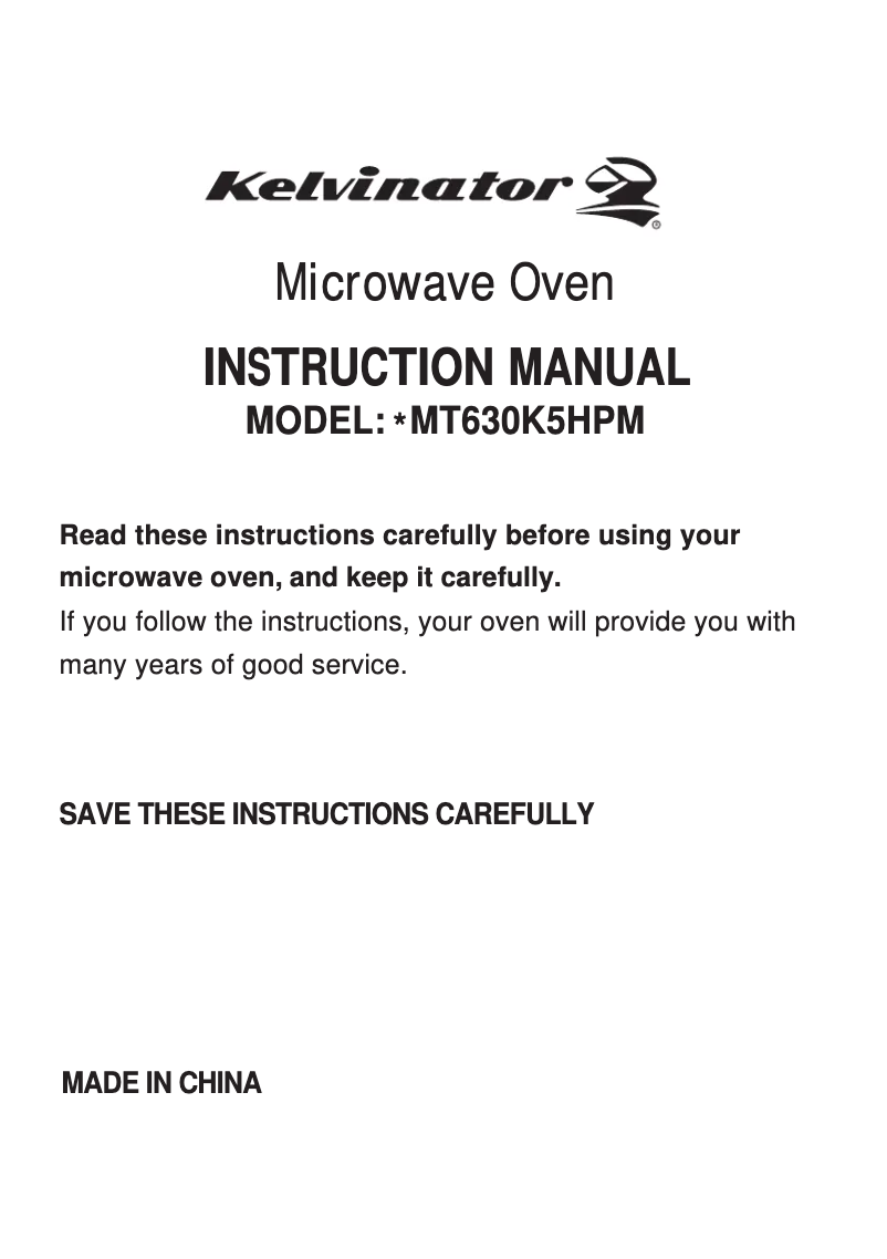 Page 1 de la notice Manuel utilisateur Kelvinator KMT630K5HPM