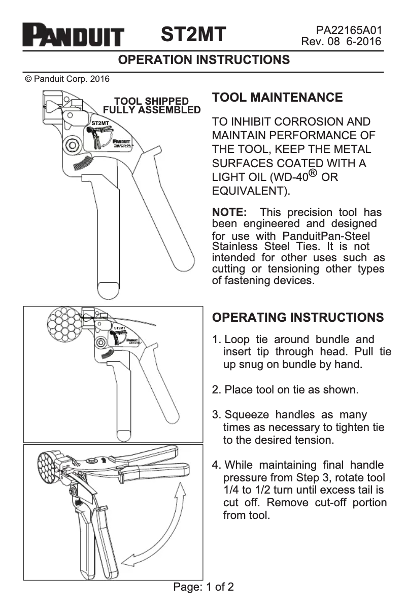Página 1 del manual Manual de usuario Panduit ST2MT