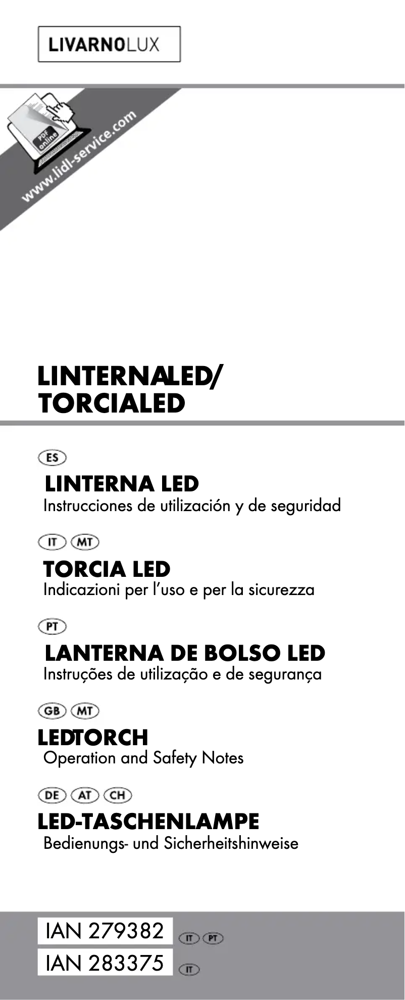 Page n°1 - Manuel utilisateur Livarno Lux HG01952A