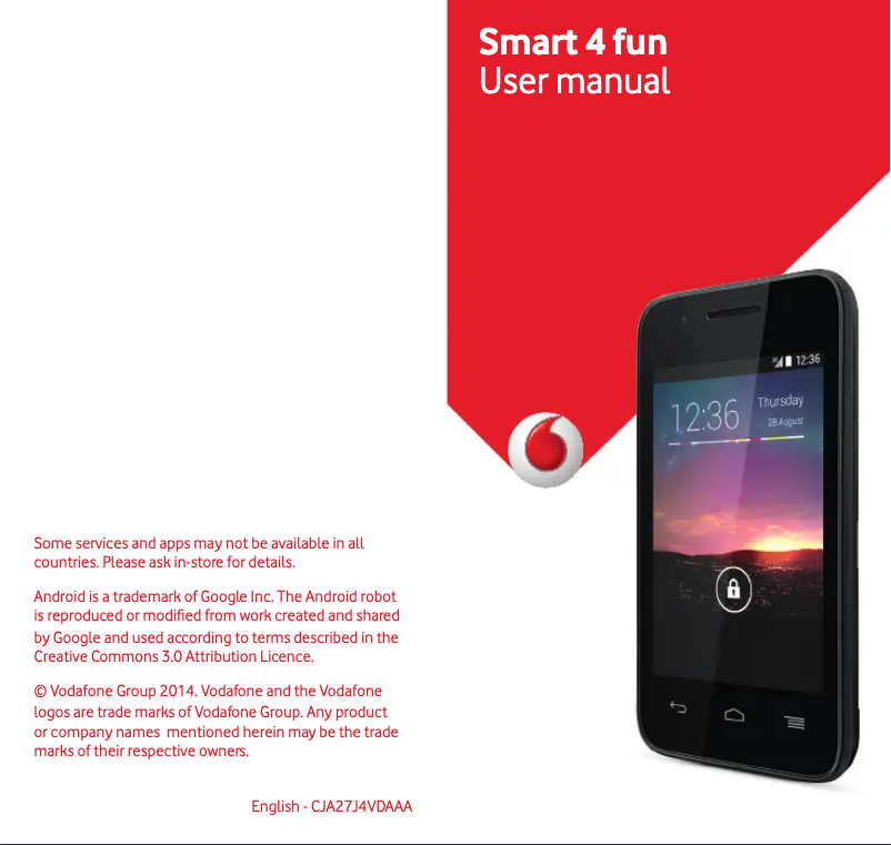 Page 1 de la notice Manuel utilisateur Vodafone Smart 4 Fun