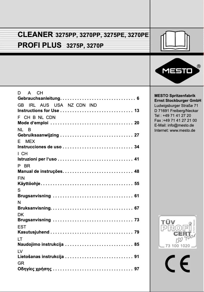 Page 1 de la notice Manuel utilisateur MESTO 3275PP