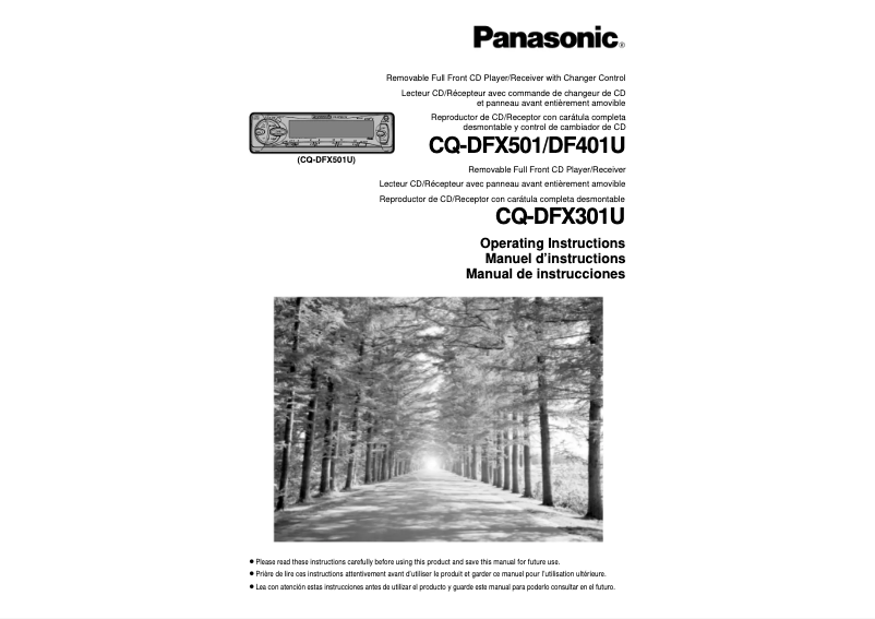 Page 1 de la notice Manuel utilisateur Panasonic CQ-DFX301U