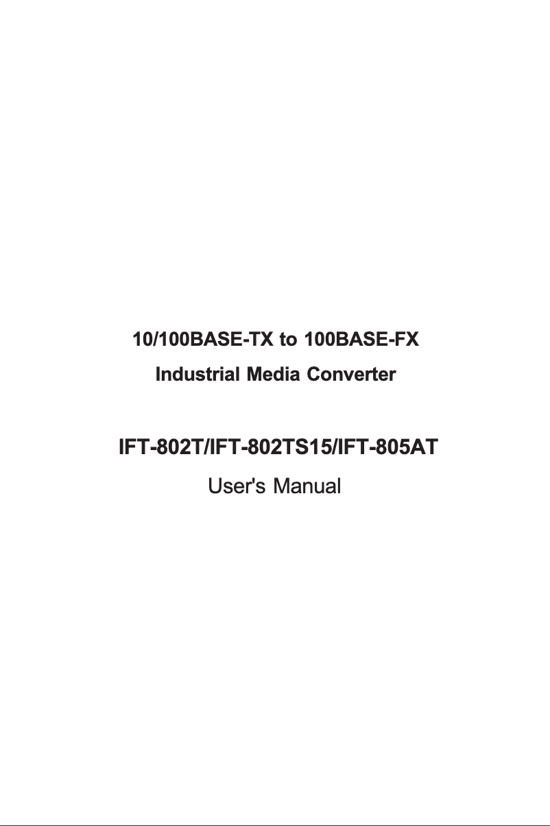 Page n°1 - Manuel utilisateur Planet IFT-802T
