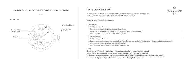 Page n°1 - Manuel utilisateur Earnshaw Longitude ES-8087-05