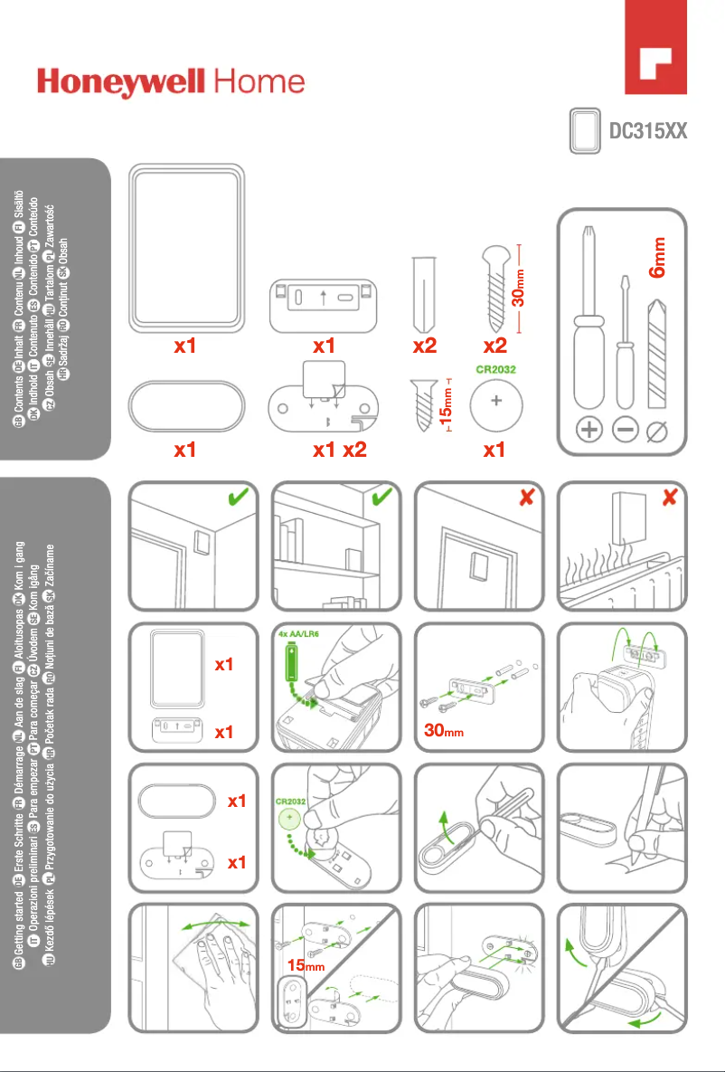 Page 1 de la notice Manuel utilisateur Honeywell DC315N
