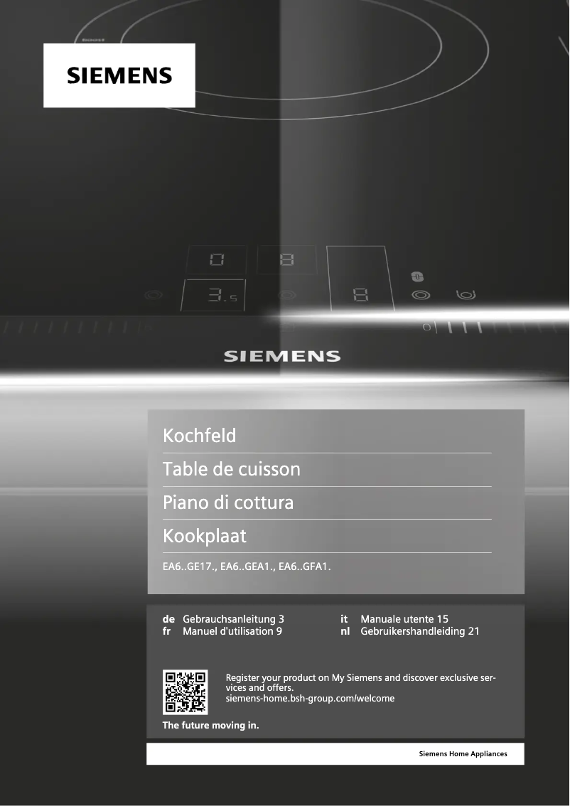 Page 1 de la notice Manuel utilisateur Siemens iQ100 EA645GEA1C