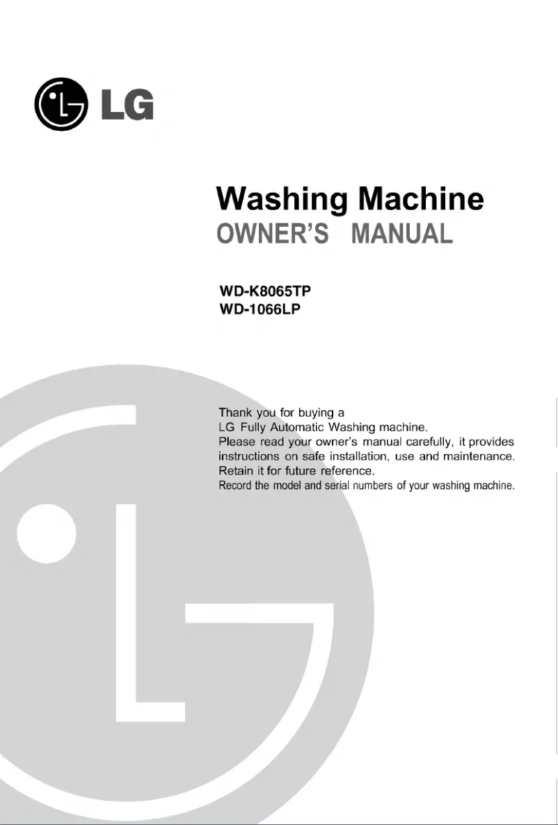 Página 1 del manual Manual de usuario LG WD-1066LP