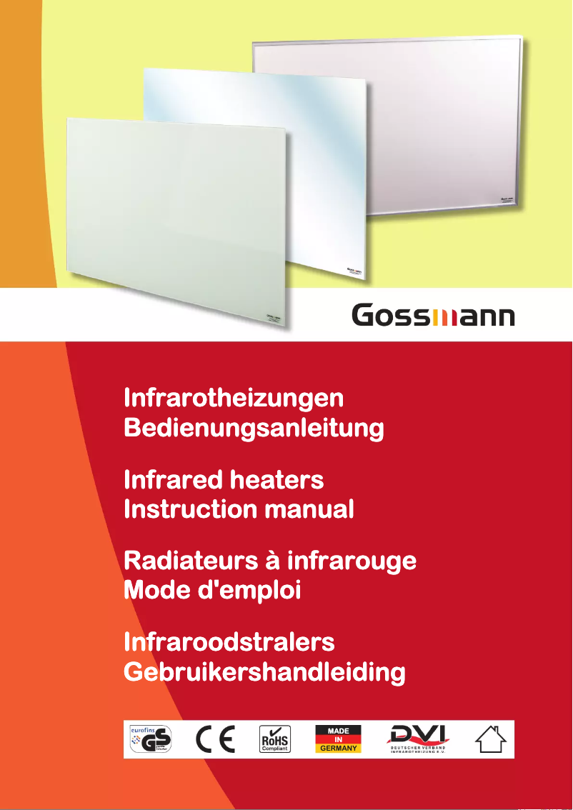 Page n°1 - Manuel utilisateur Gossmann A670