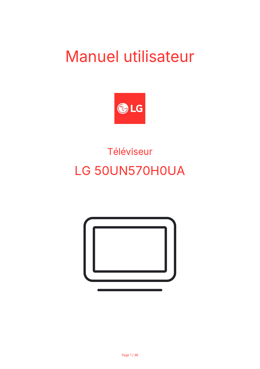 Page n°1 - Manuel utilisateur LG 50UN570H0UA