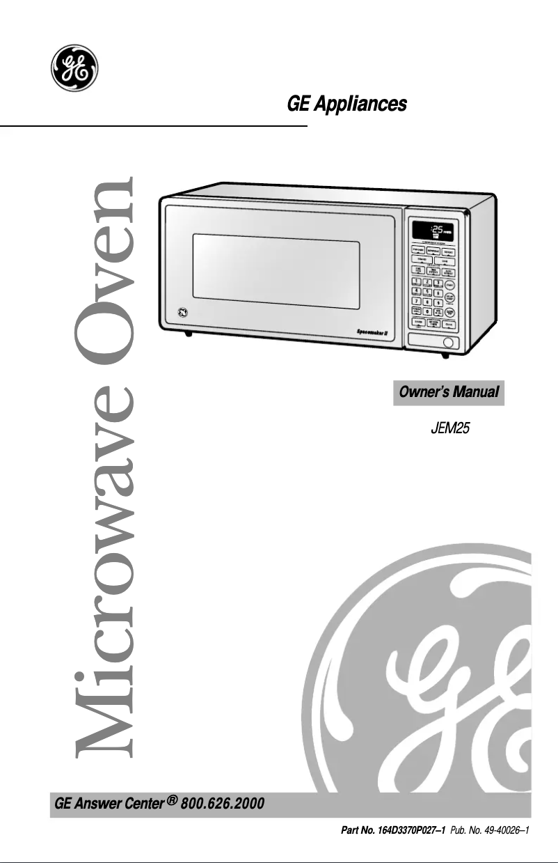 Page 1 de la notice Manuel utilisateur GE Spacemaker JEM25DMWW