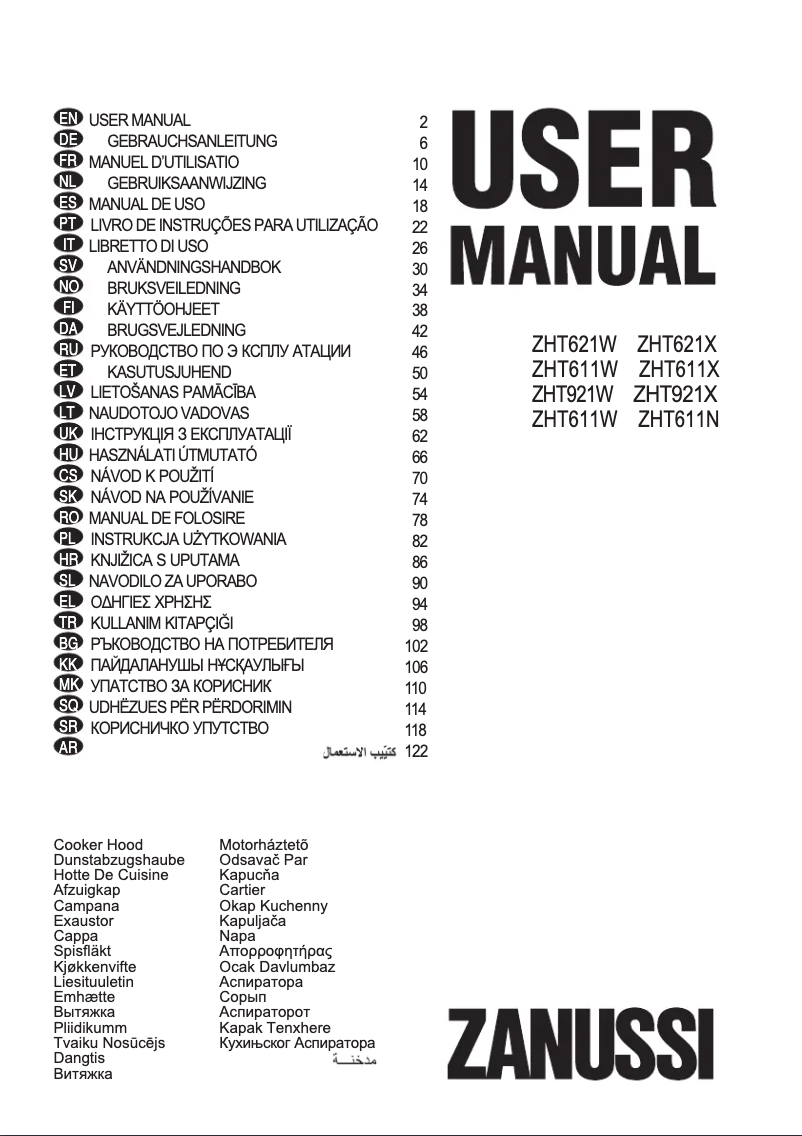Image de la première page du manuel de l'appareil ZHT611N