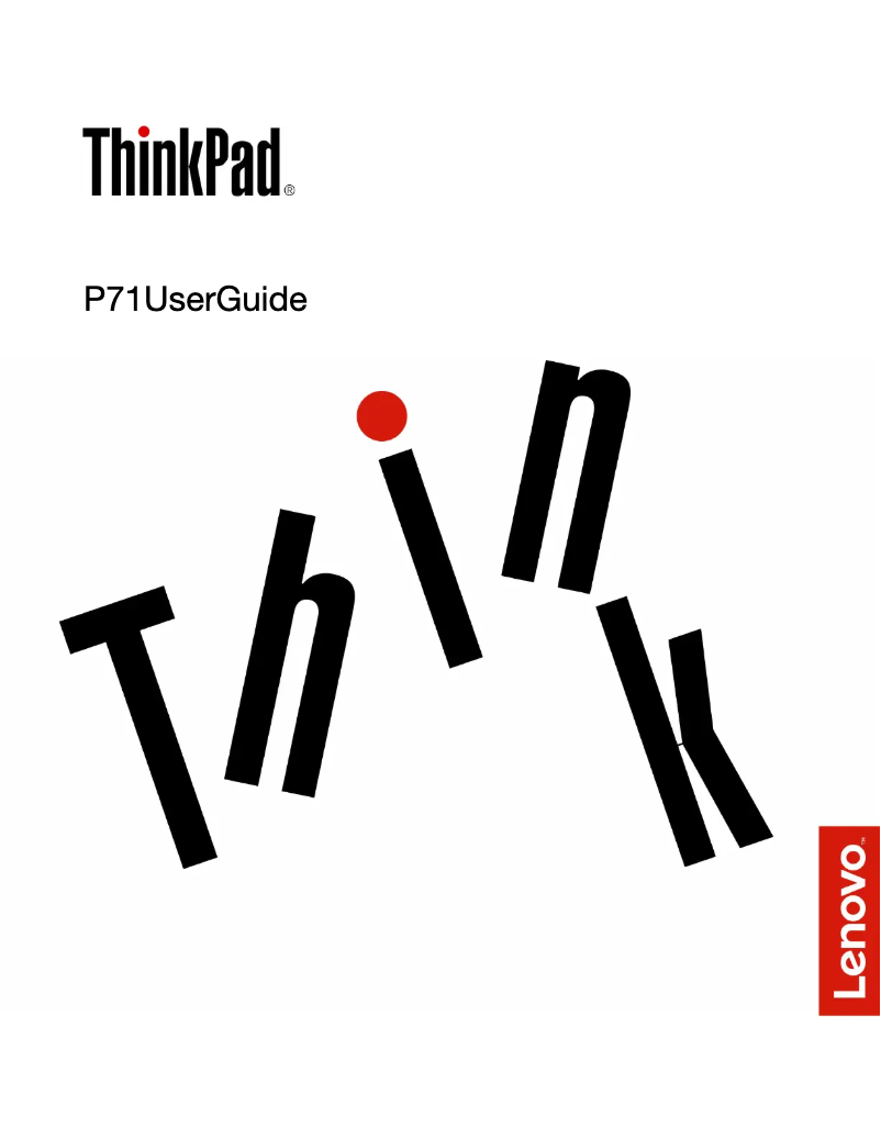 Page n°1 - Manuel utilisateur Lenovo Thinkpad P71