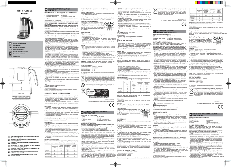 Image de la première page du manuel de l'appareil MS-320 T