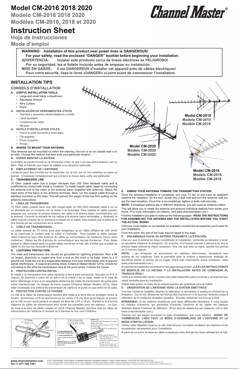 Página 1 del manual Manual de usuario Channel Master CM-2018