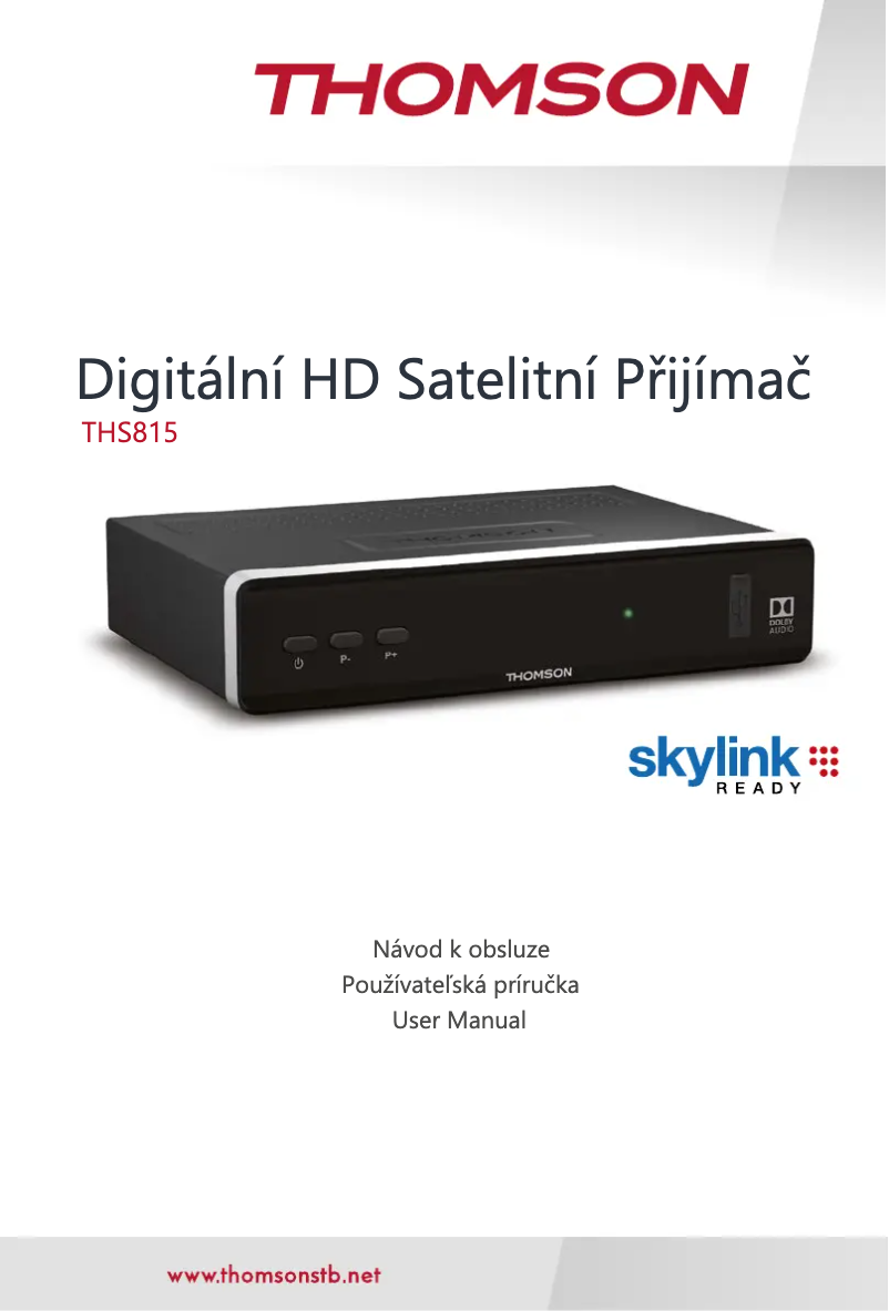 Page n°1 - Manuel utilisateur Thomson THS815