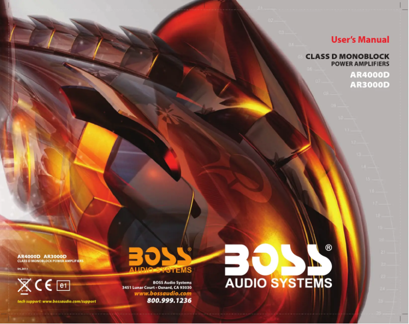Page n°1 - Manuel utilisateur Boss ARMOR AR4000D