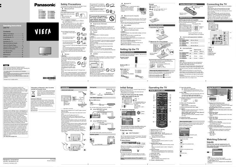 Page 1 de la notice Manuel utilisateur Panasonic Viera TH-L50EM6M