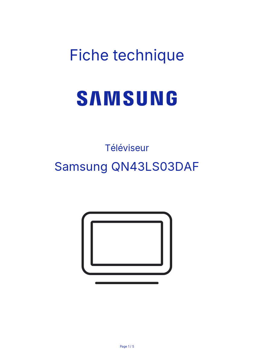 Image de la première page du manuel de l'appareil QN43LS03DAF