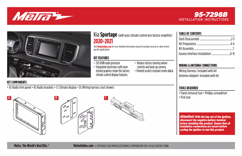 Image de la première page du manuel de l'appareil 95-7298B