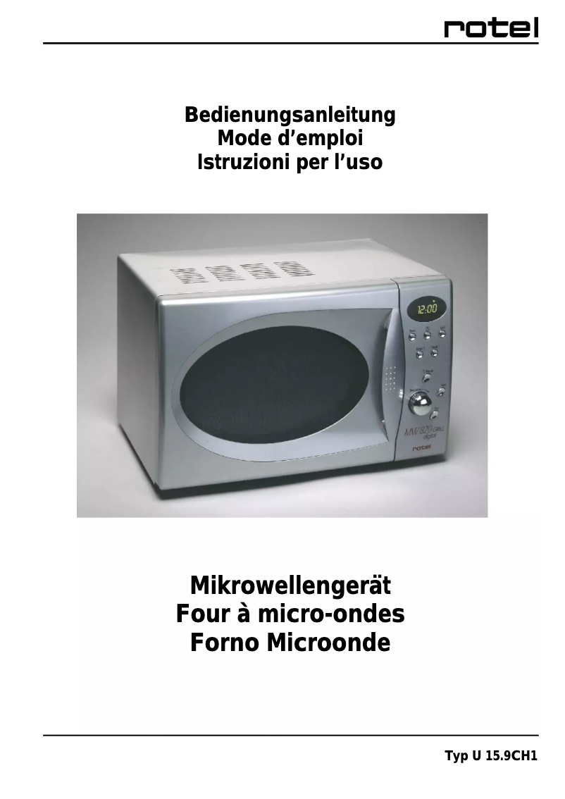 Page n°1 - Manuel utilisateur Rotel U 15.9CH1