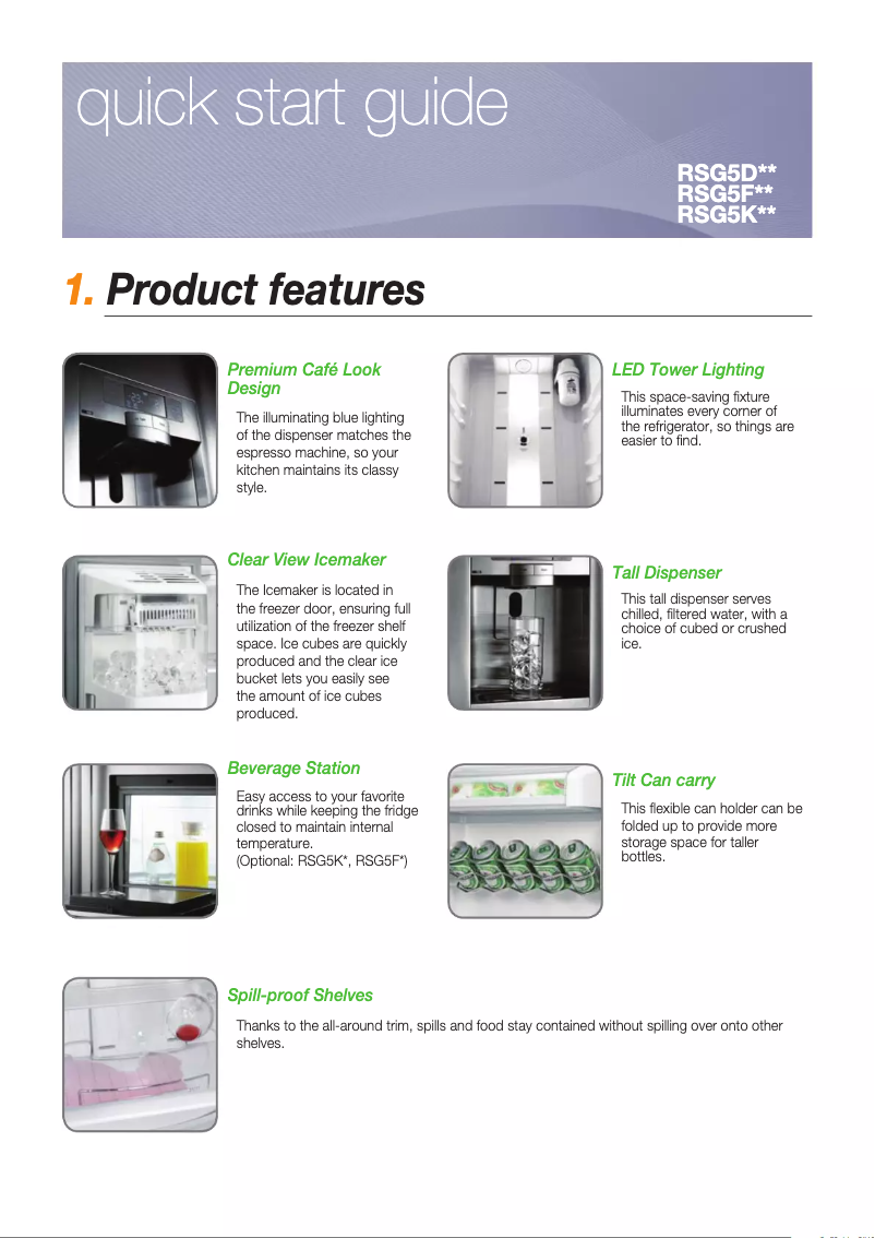 Page n°1 - Guide d'installation Samsung RSG5PCRS