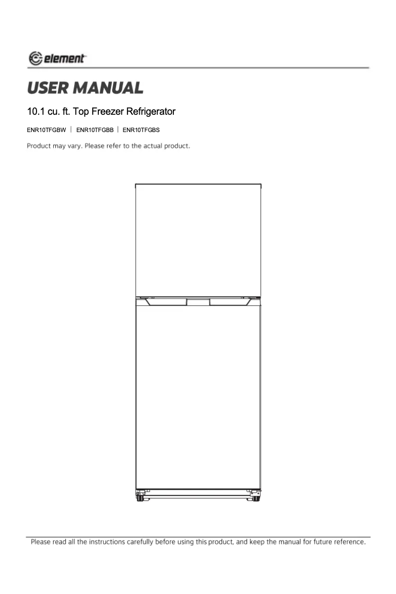 Image de la première page du manuel de l'appareil ENR10TFGBW