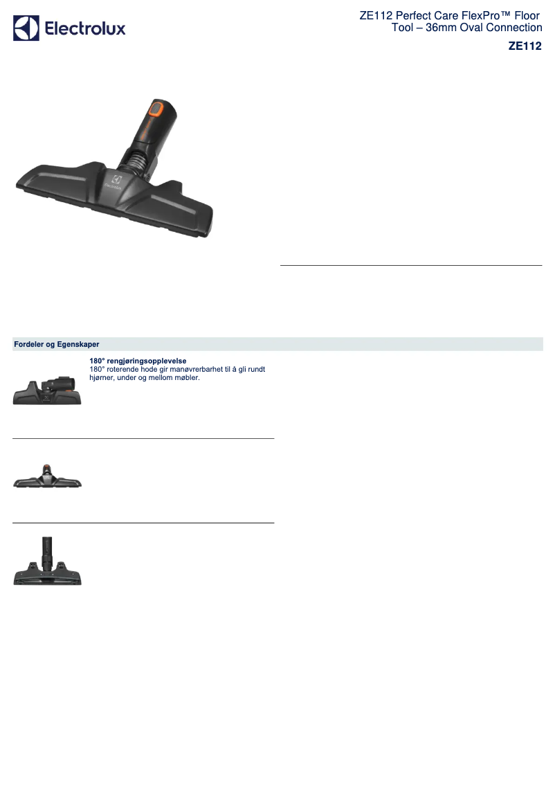 Página 1 del manual Folleto Electrolux ZE112
