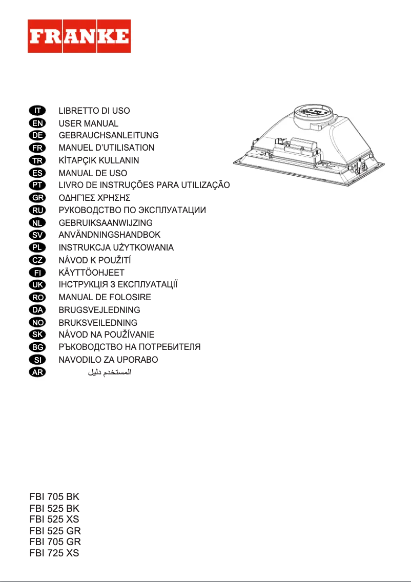 Page 1 de la notice Manuel utilisateur Franke FBI 705 GR
