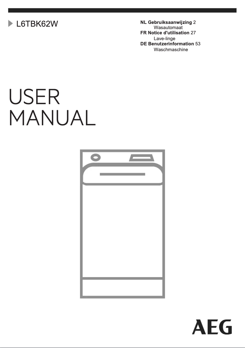 Page 1 de la notice Manuel utilisateur AEG L6TBK62W