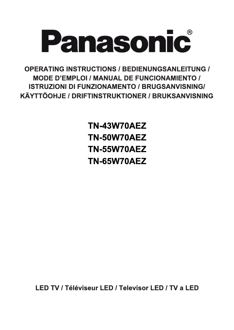 Page 1 de la notice Manuel utilisateur Panasonic TN-65W70AEZ
