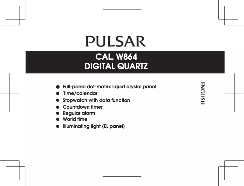 Page n°1 - Manuel utilisateur Pulsar W864
