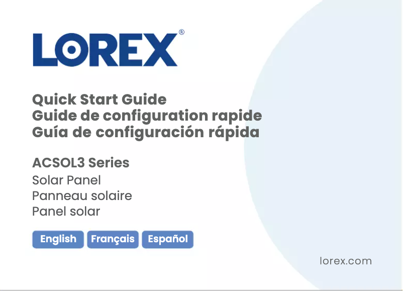 Página 1 del manual Manual de usuario Lorex ACSOL3-E