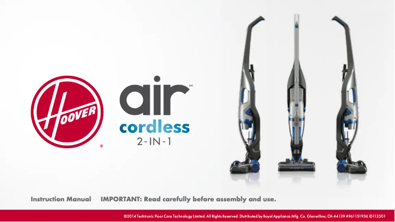 Page n°1 - Manuel utilisateur Hoover BH52160PC