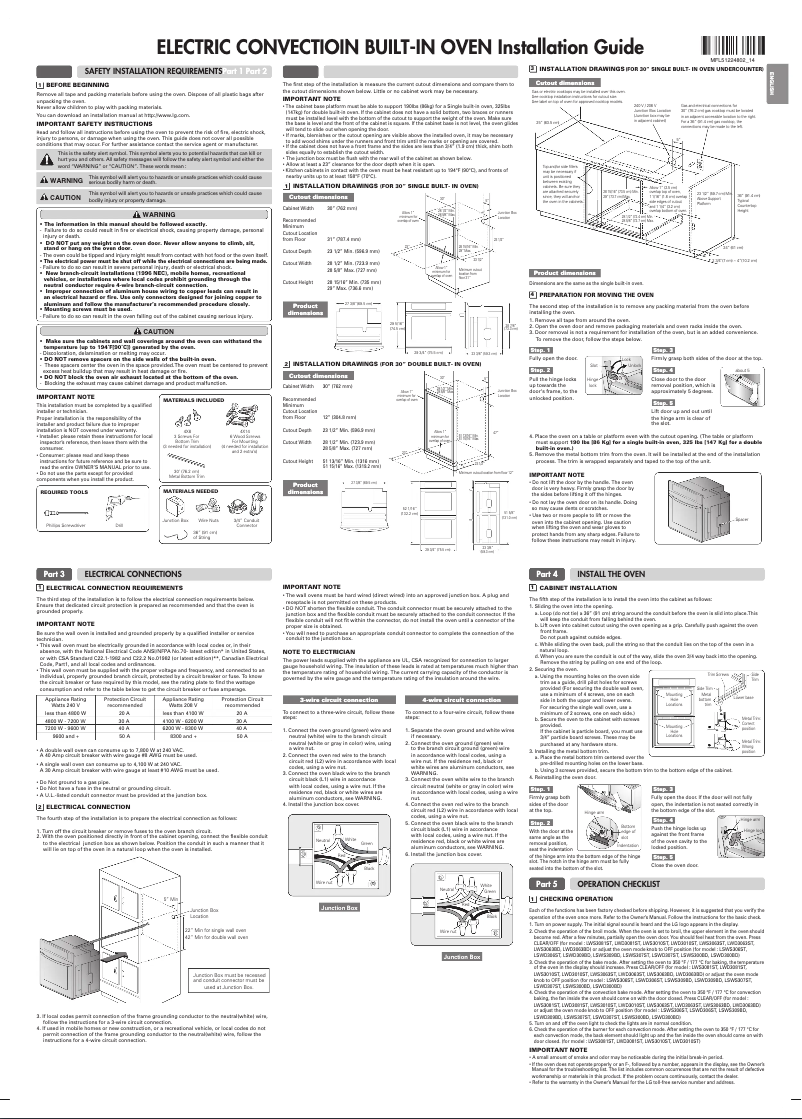 Page 1 de la notice Guide d'installation LG LSWS307ST