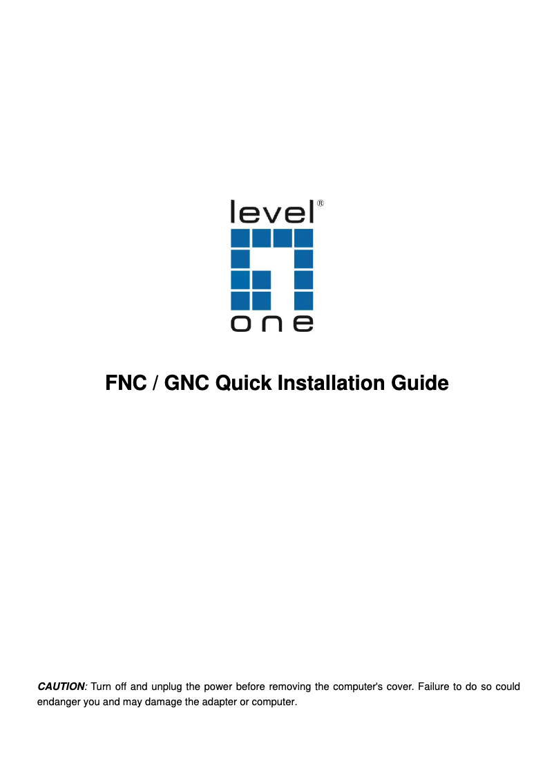 Page 1 of the manual User Manual LevelOne GNC-0201
