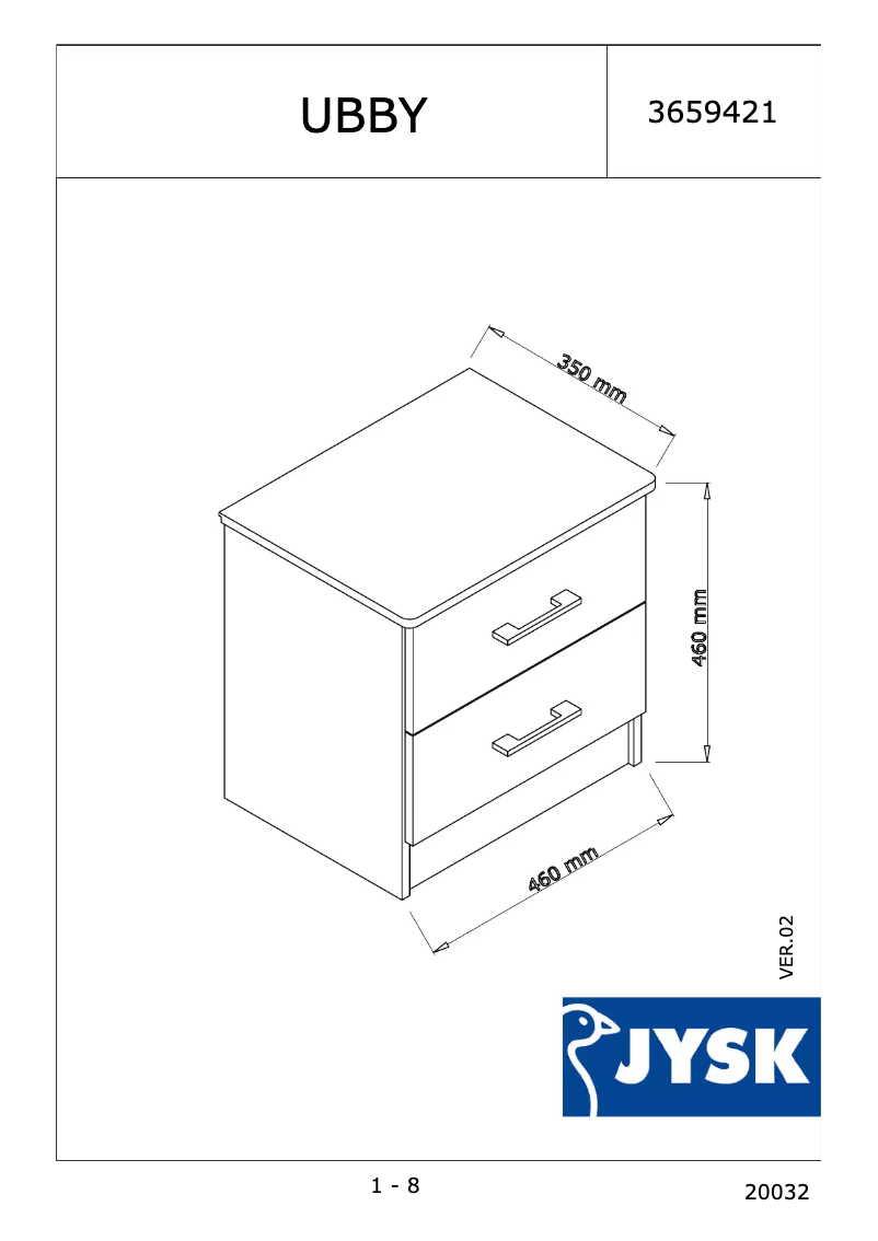 Page 1 de la notice Manuel utilisateur JYSK Ubby
