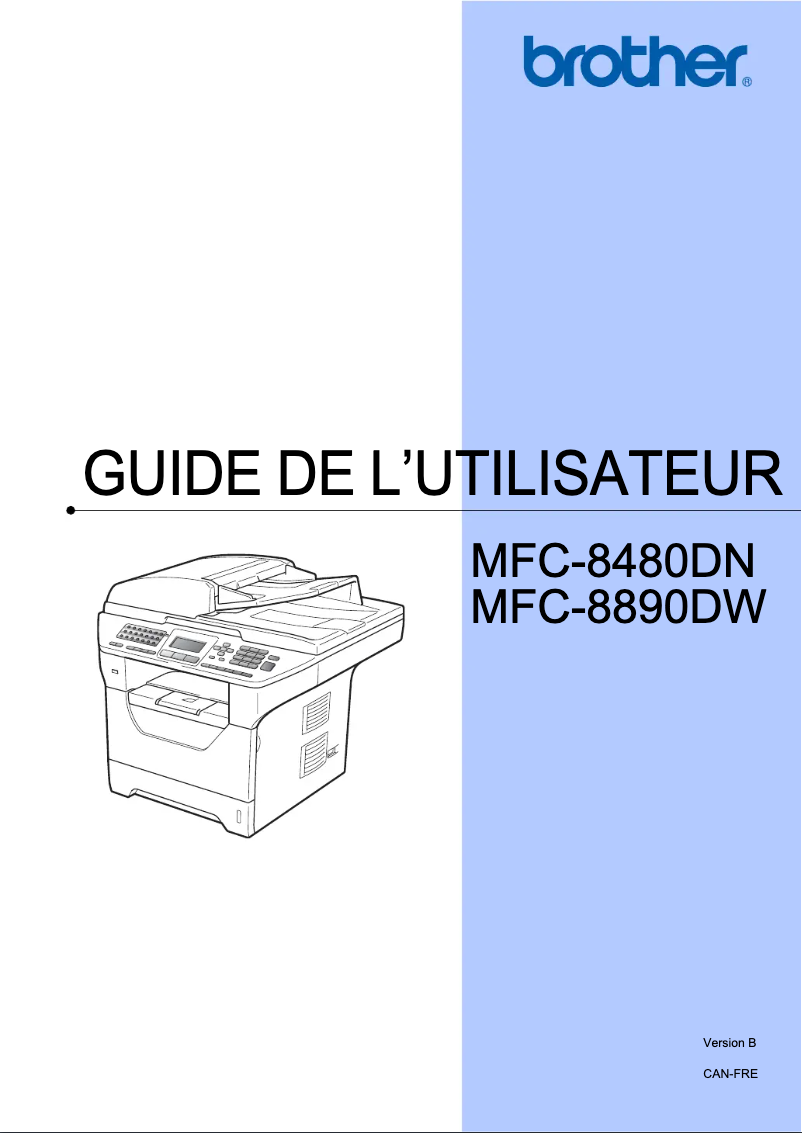 Image de la première page du manuel de l'appareil MFC-8480DN