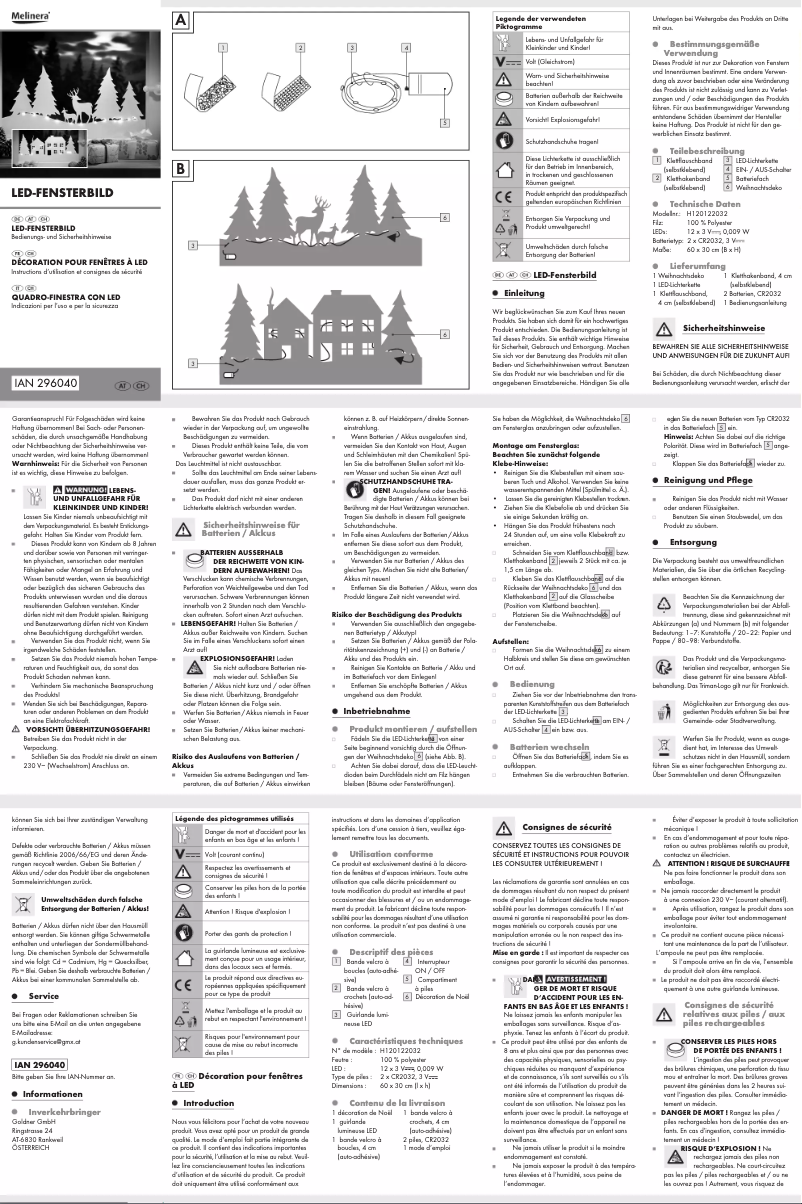 Page n°1 - Manuel utilisateur Melinera H120122032