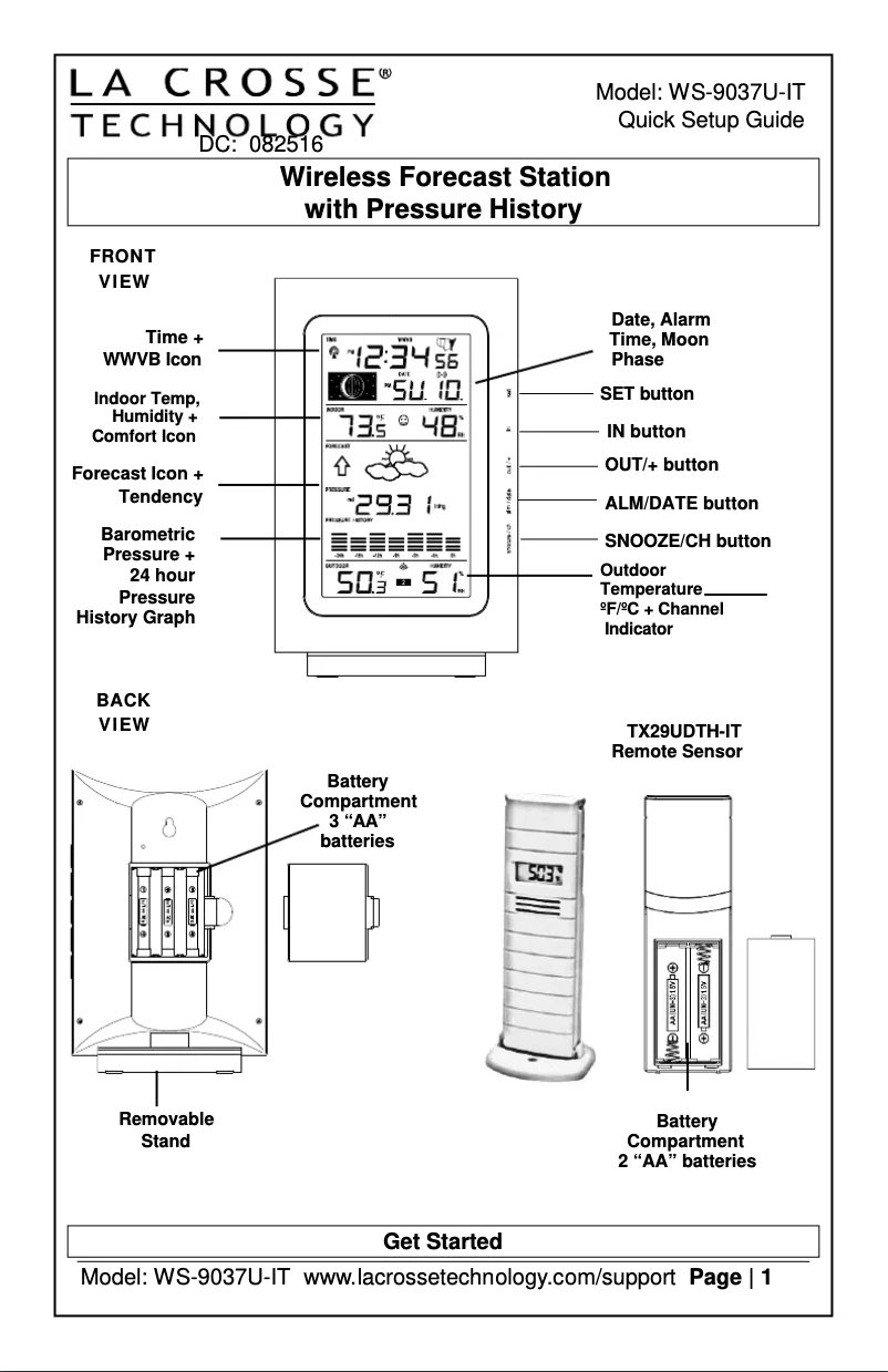 Page n°1 - Manuel utilisateur La Crosse Technology COMBO11-IT