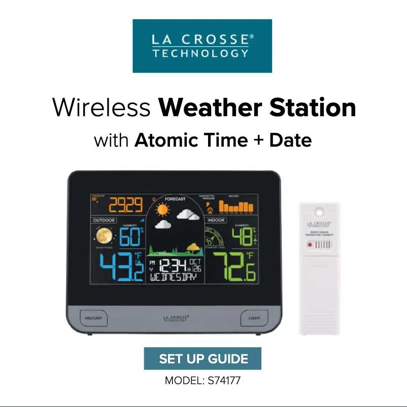 Page 1 of the manual User Manual La Crosse Technology S74177