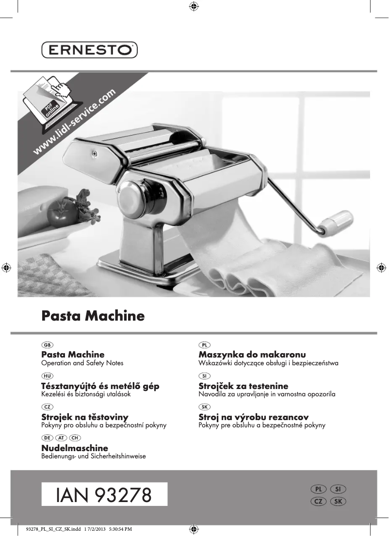 Page 1 de la notice Manuel utilisateur Ernesto IAN 93278