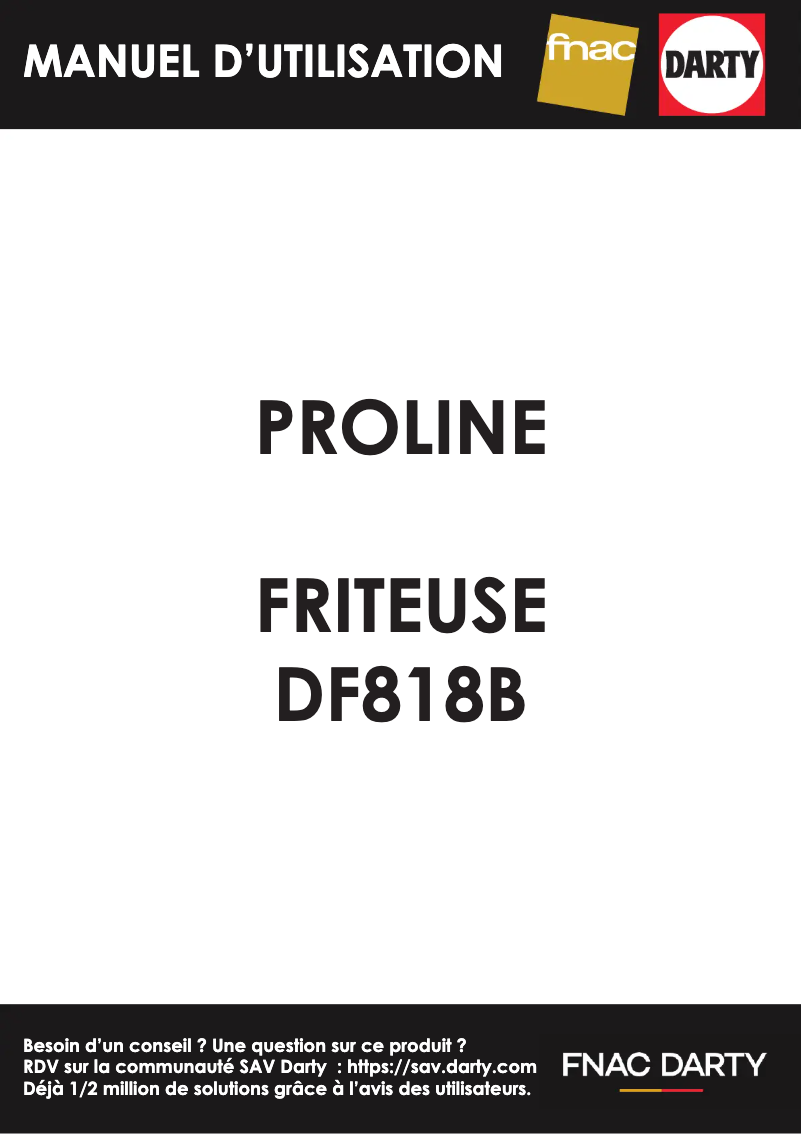 Page 1 de la notice Manuel utilisateur Proline DF818B