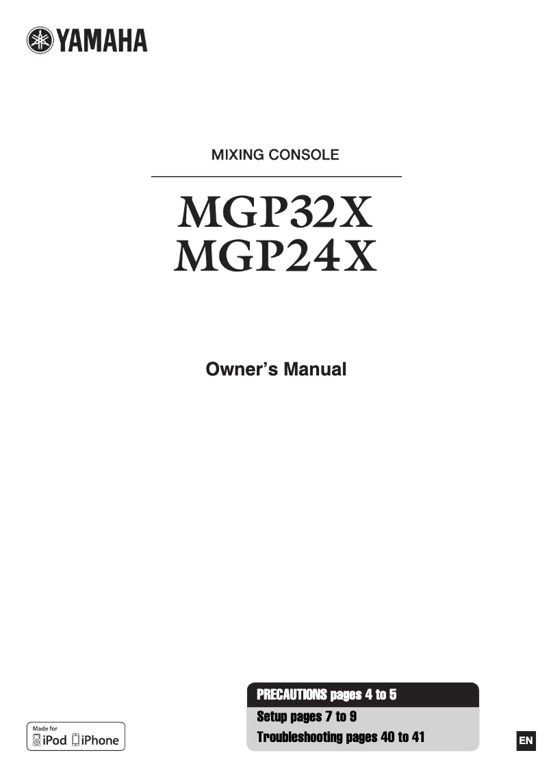 Page n°1 - Manuel utilisateur Yamaha MGP24X