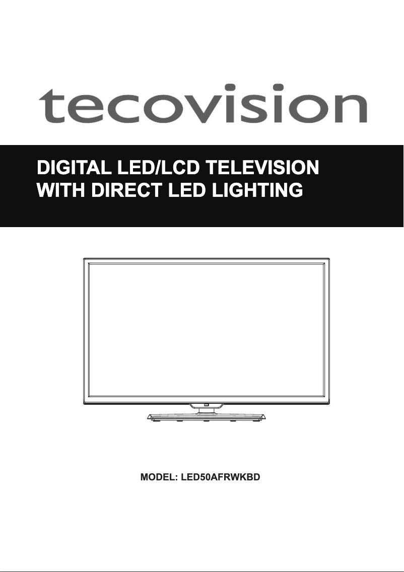 Page 1 de la notice Manuel utilisateur Tecovision LED50AFRWKBD