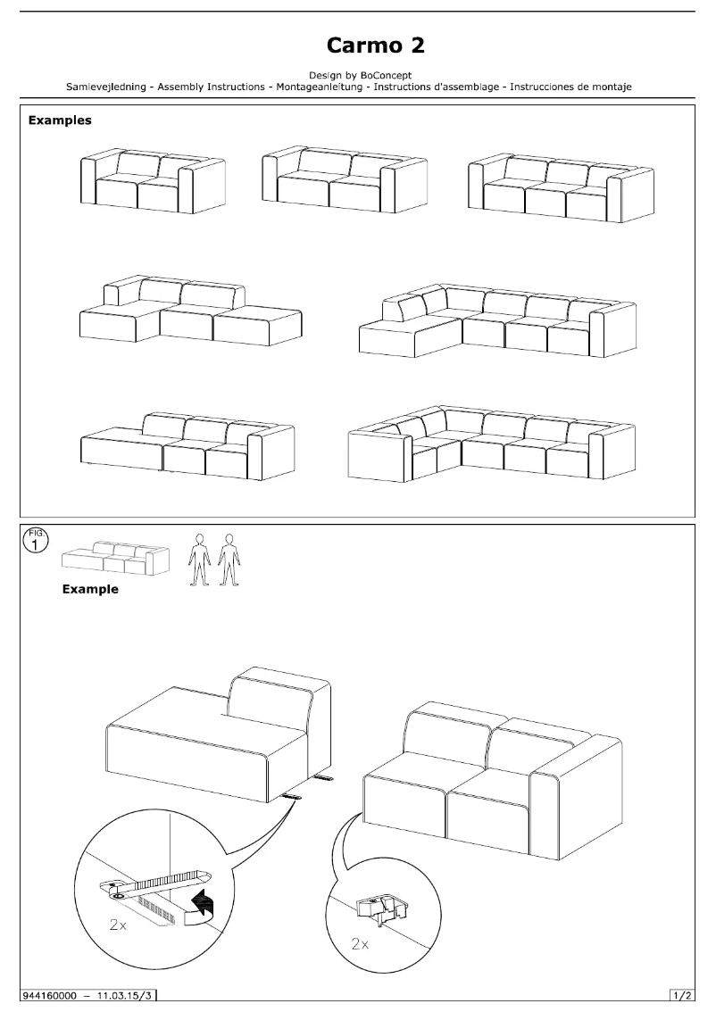 Page n°1 - Manuel utilisateur BoConcept Carmo